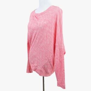 Anthropologie Size S Damiana Asymmetrical Knit Top Marled Pink Coral